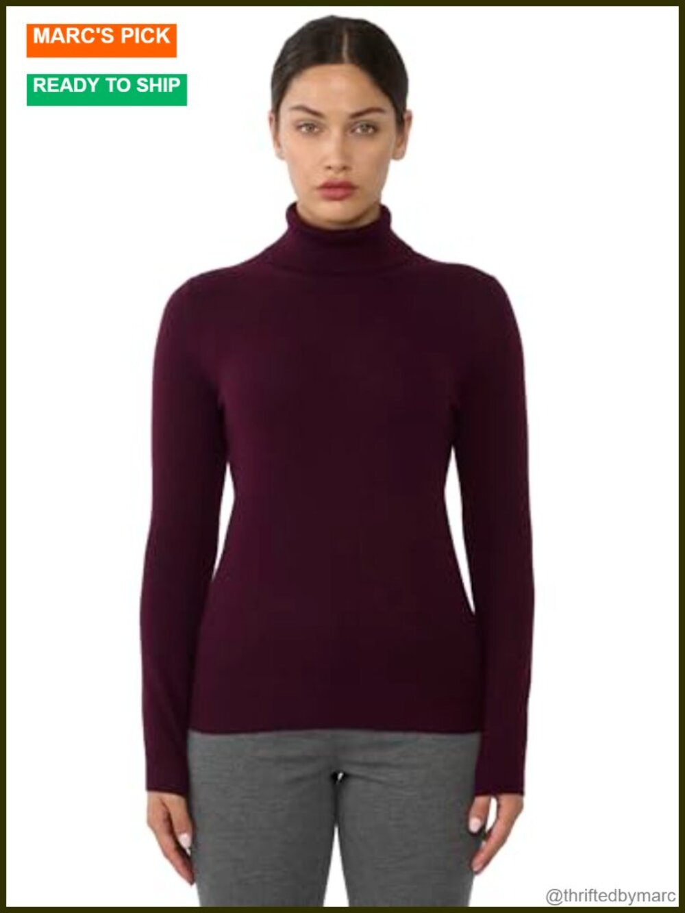 100% Cashmere Turtleneck Sweater Long Sleeve Pullover